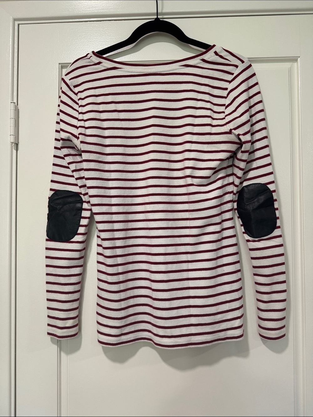 Pixley White & Burgundy Striped Long-Sleeve Boatneck Top - Picture 2 of 2